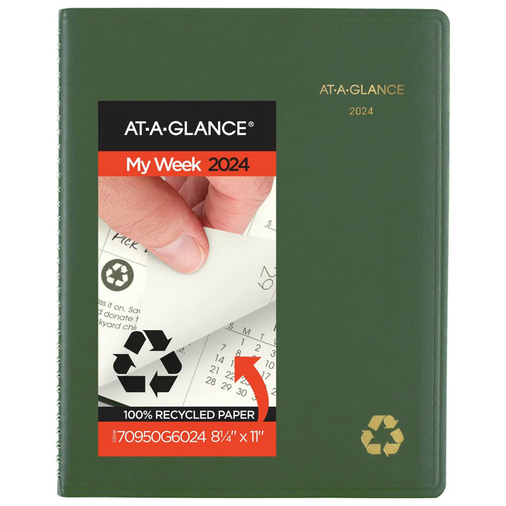 AT-A-GLANCE 2024 Wochen- und Monatsplaner, Viertelstündliches Terminkalender, 21,6 x 27,9 cm, gross,