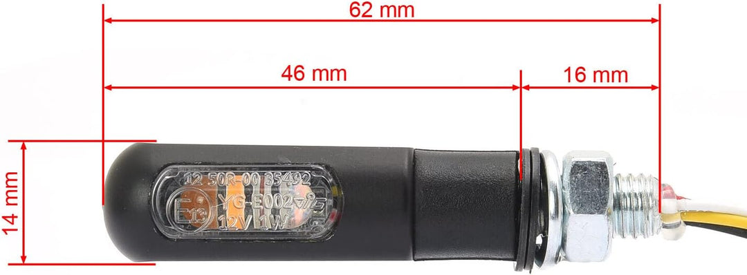 Mini High Performance LED Blinker aus Aluminium, 2 Stück, schwarz, ECE Zulassung, inkl. Abdeckungen
