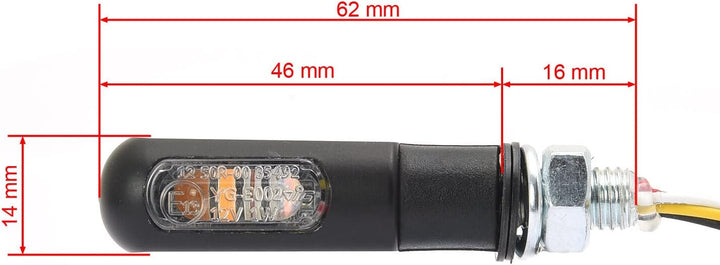 Mini High Performance LED Blinker aus Aluminium, 2 Stück, schwarz, ECE Zulassung, inkl. Abdeckungen