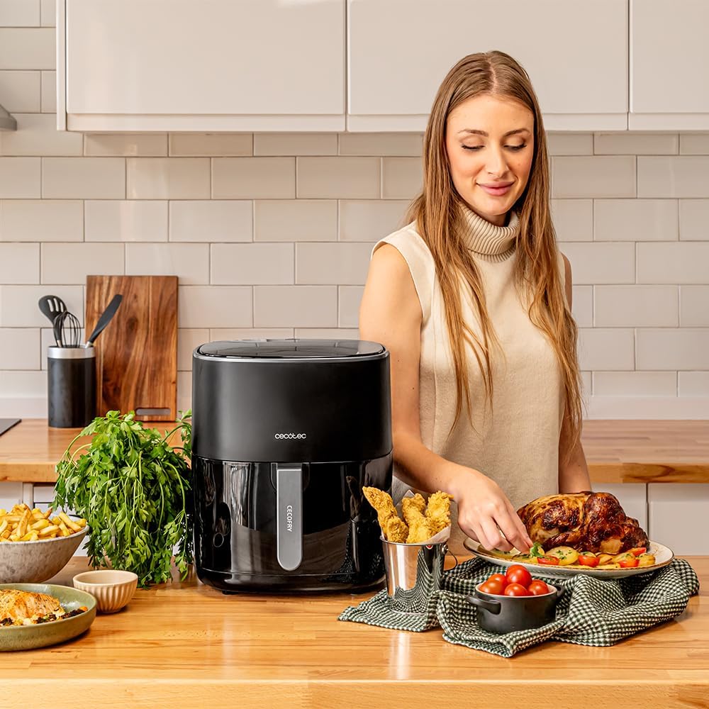 Cecotec Heissluftfritteuse ohne Öl 6,5L Cecofry Fantastik 6500 Pack. 1700W, PerfectCook-Technologie,