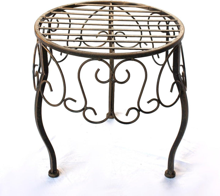 DanDiBo Blumenhocker Metall Braun Rund 30 cm Blumenständer 140129 M Beistelltisch Pflanzenständer Kl