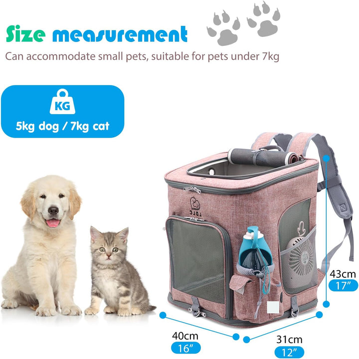 PETCUTE Hunderucksack,Faltbarer Katzenrucksack für Katzen und Hunde mit Abnehmbare Matte,Atmungsakti