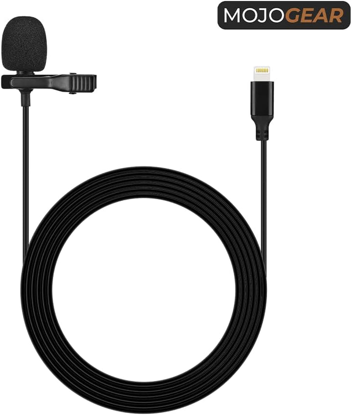 MOJOGEAR Lavalier Mikrofon mit Lightning-Anschluss – 3 Meter langes Kabel – Speziell Kompatibel mit