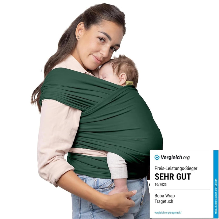 Boba Babytragetuch ab Geburt bis 15 kg - Kuschelweiche &amp; Atmungsaktive Bambusviskose, Tragetuch Baby