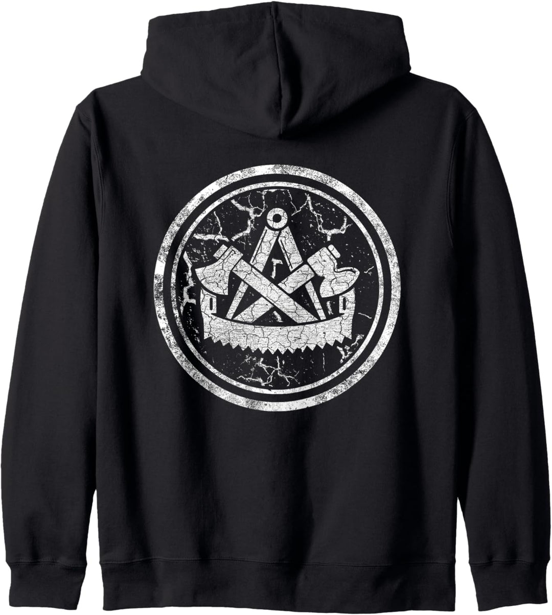 Zimmermann Zunftzeichen - rundes Symbol im used look Kapuzenjacke