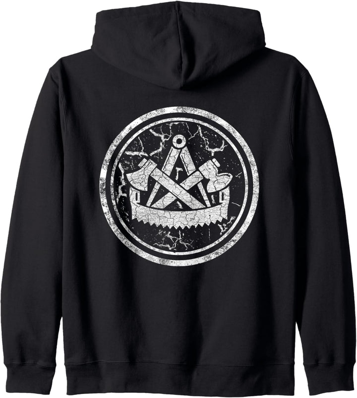 Zimmermann Zunftzeichen - rundes Symbol im used look Kapuzenjacke