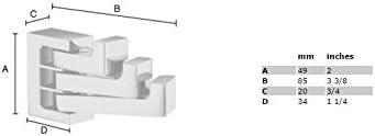 SMEDBO GK128 Schwingarm-Dreifachhaken, Chrom poliert, 8,5 x 2 x 4,9 cm