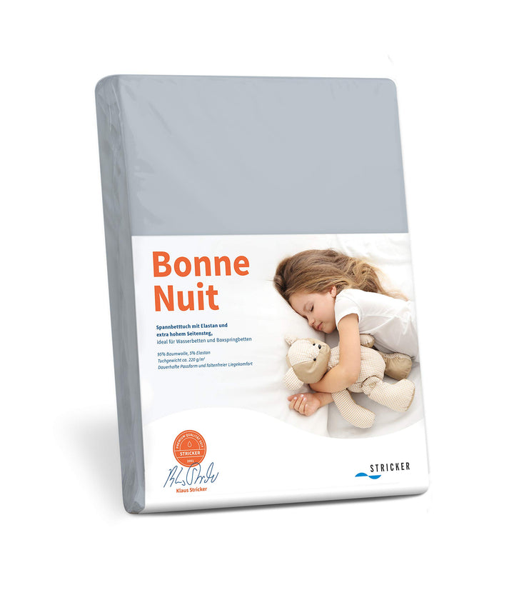 Bonne Nuit Elastan Spannbetttuch Baumwolle Stretch 220 g/m²- Steghöhe bis 40 cm Bettlaken für Boxspr