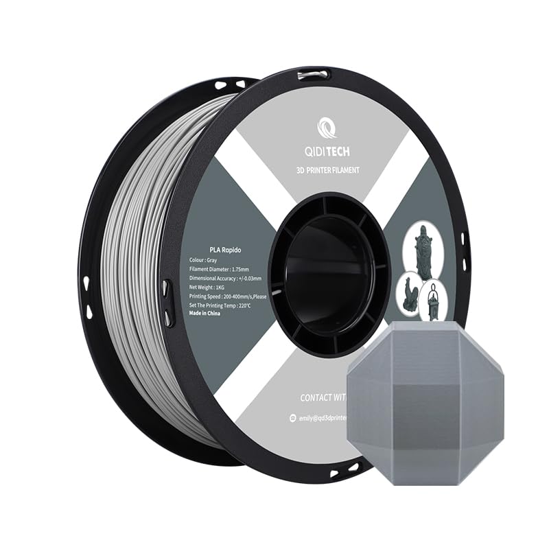 QIDI TECH PLA Rapido Filament 1.75mm, 3D Drucker Filament PLA, geeignet für Hochgeschwindigkeitsdruc