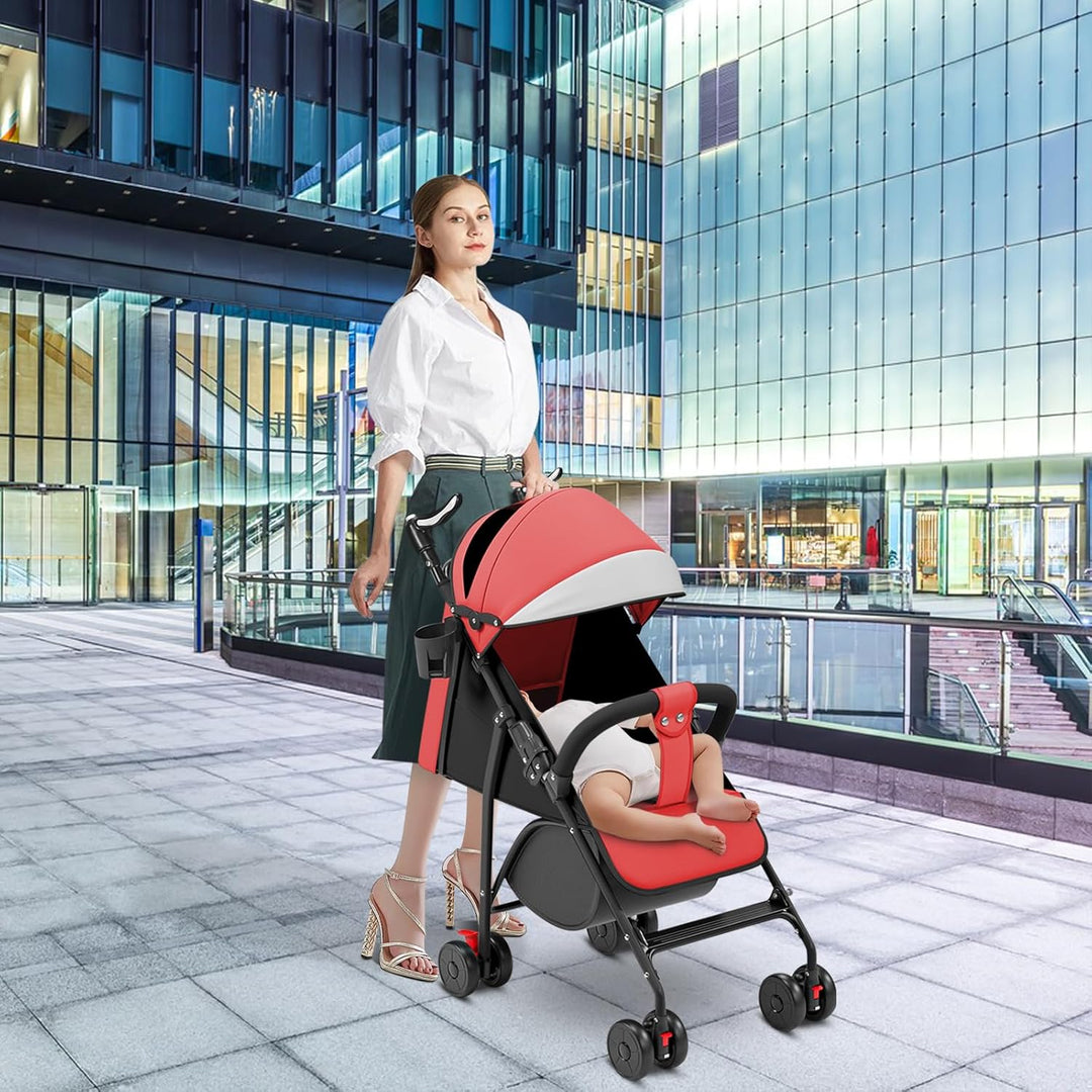 Buggy, Kinderwagen Zusammenklappbar mit Wattepads und Moskitonetzen, Reise-Kinderwagen mit Liegefunk