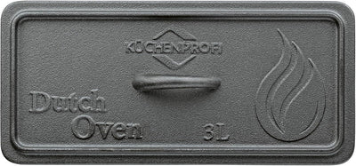 Küchenprofi Dutch Oven BBQ, Gusseisen, Gebrauchsfertig vorbehandelt, Gusstopf in Kastenform, Mit Dec