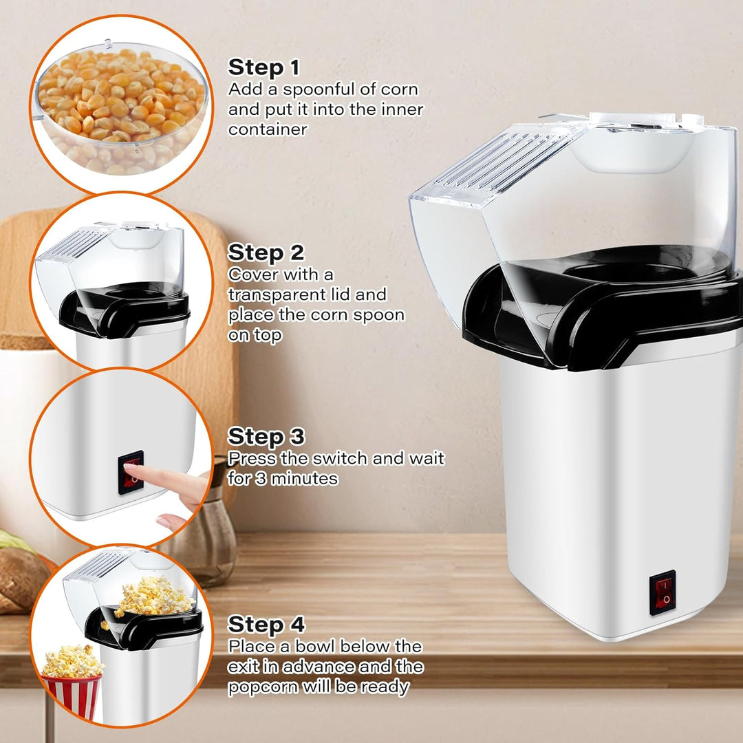 Popcornmaschine, Mini Popcorn Maker, Elektrische Popcornmaschine, Für Zuhause, 2 Minuten Schnelles,