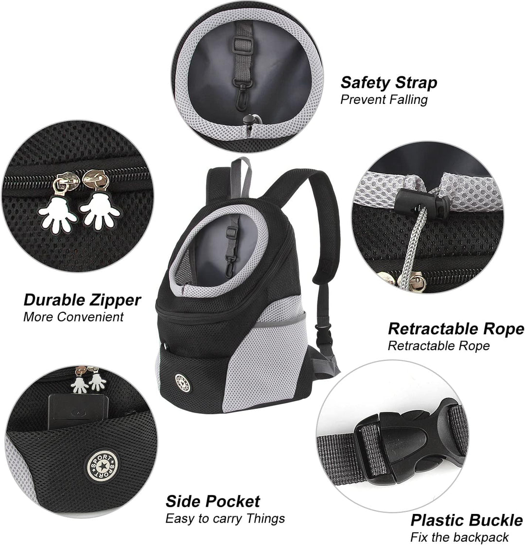 M MUNCASO Hundetrage-Rucksack Welpentasche Kleine Haustier-Fronttasche mit Atmungsaktivem, Head-Out-