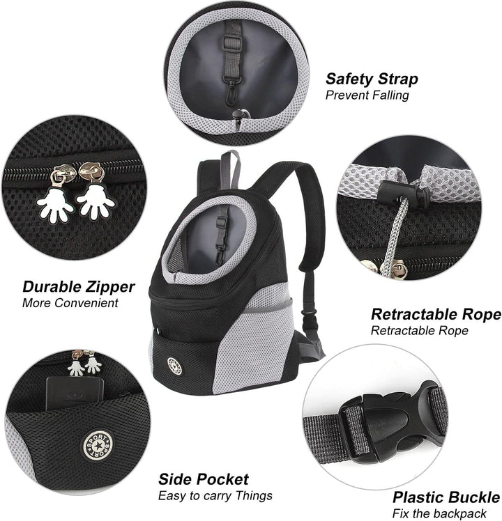 M MUNCASO Hundetrage-Rucksack Welpentasche Kleine Haustier-Fronttasche mit Atmungsaktivem, Head-Out-