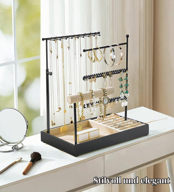 Emibele Schmuck-Halter, Schmuck Organizer Stand Halsketten Ohrringe Armband Halter, 5-Stöckiger Schm