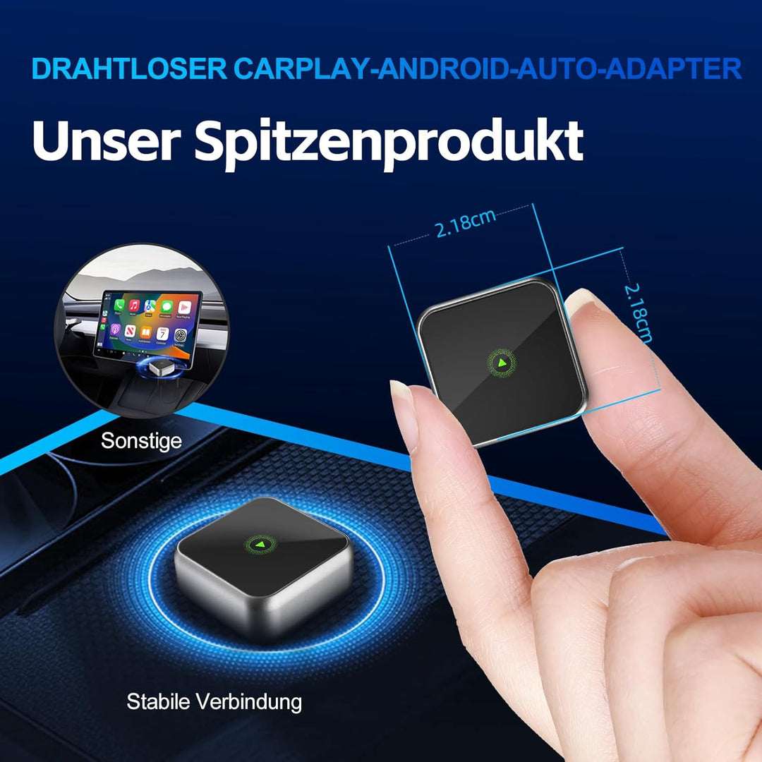 Drahtloser CarPlay-Adapter für Apple iPhone & Android (2025-2026 Upgrade) – Kompakte Grösse, Plug &