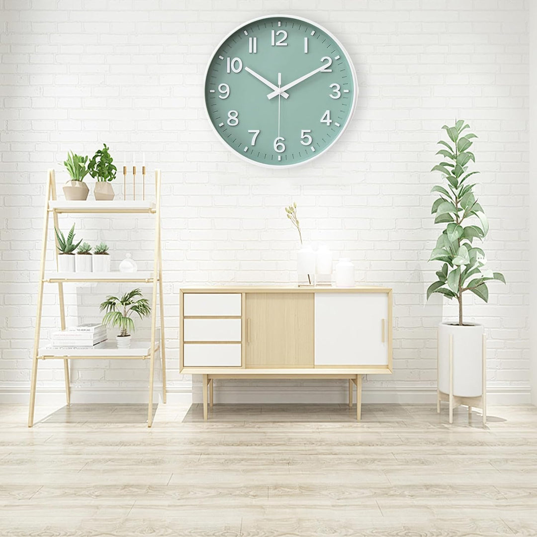 HZDHCLH 30cm Lautlos Wanduhr Schleichende Sekunde mit Arabisch Ziffer ohne Ticken für Dekoration Woh