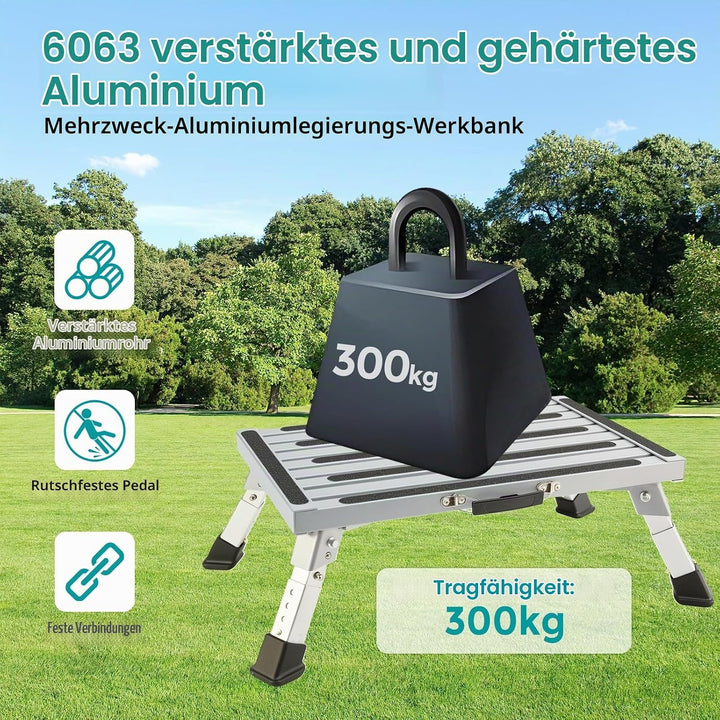 Wohnwagen Trittstufe, Premium Klappstufe Tritthocker, Wohnwagen Trittstufe Klappbar, Alu Tritthocker