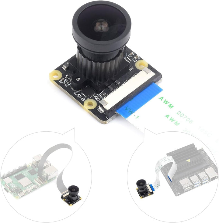 Waveshare IMX477-160 12.3MP Camera with 160°FOV 4056 × 3040 Resolution for Jetson Nano Developer Kit