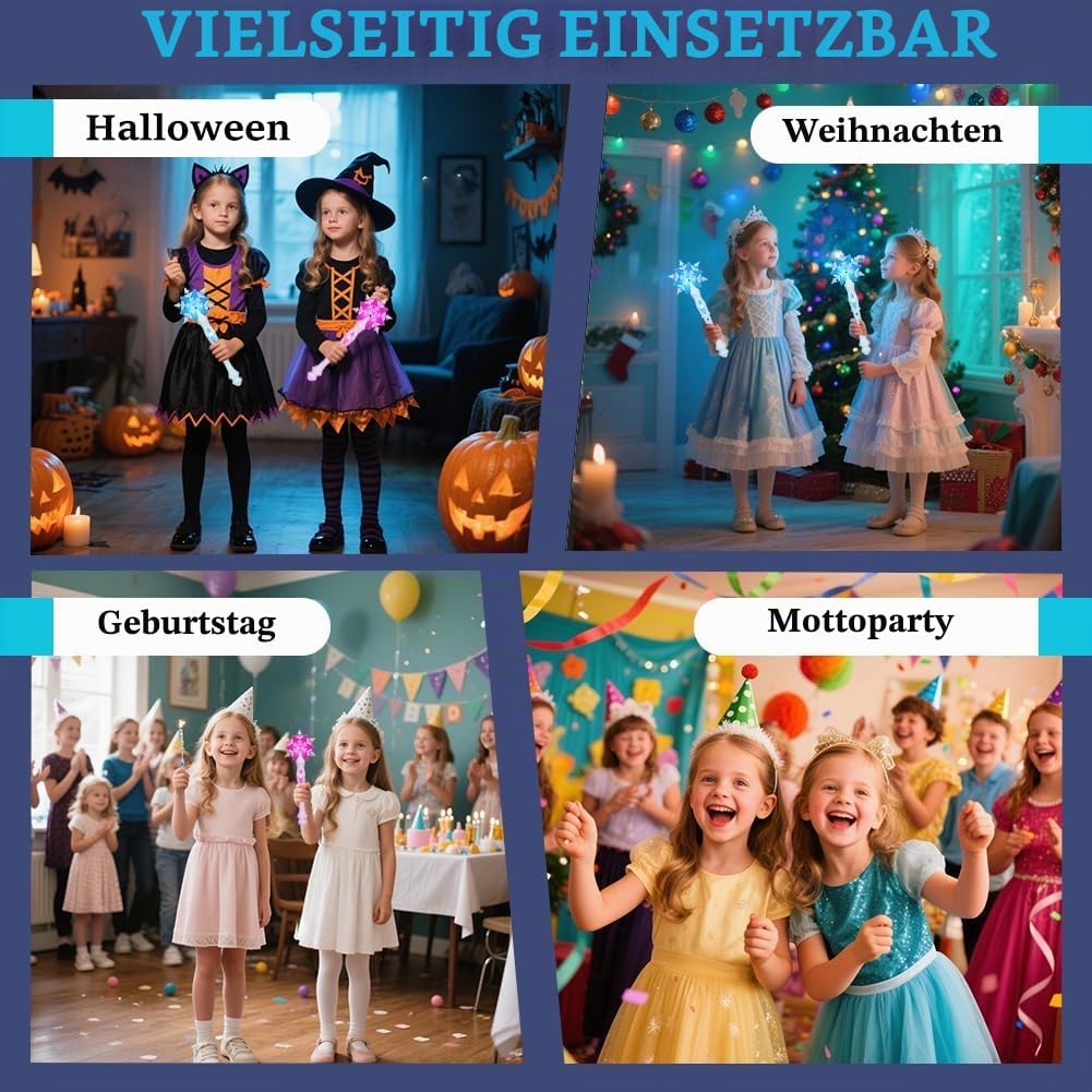 Schneeflocke Leuchtend Zauberer Kinder Prinzessinnen Led Zauberstab Kind Magischer Zubehör Mädchen F