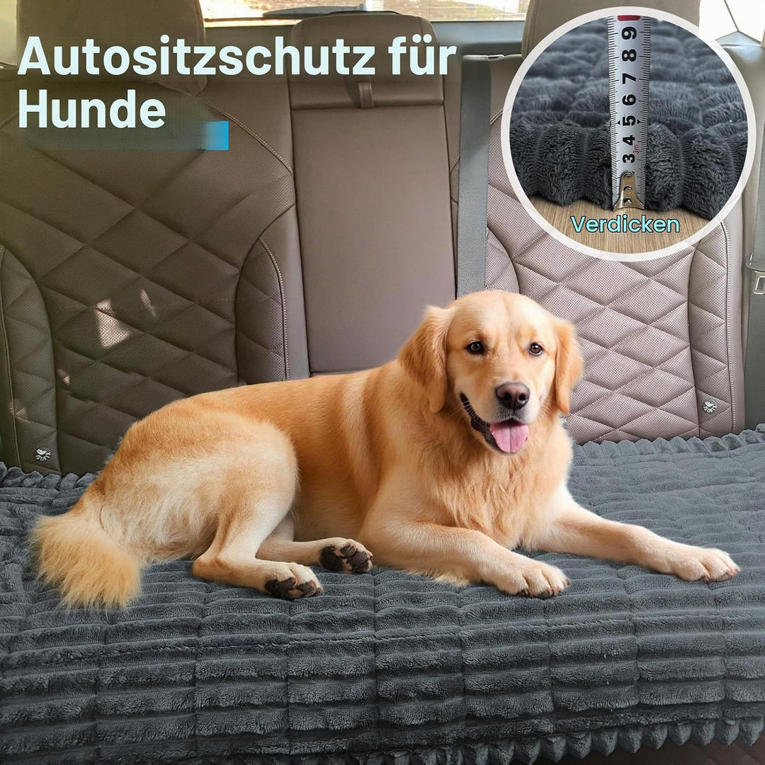 Hunde-Autositzbezug für Rücksitz - Weiche Rücksitz-Haustier-Bett-Matte, Rutschfeste Reise-Hundebett-