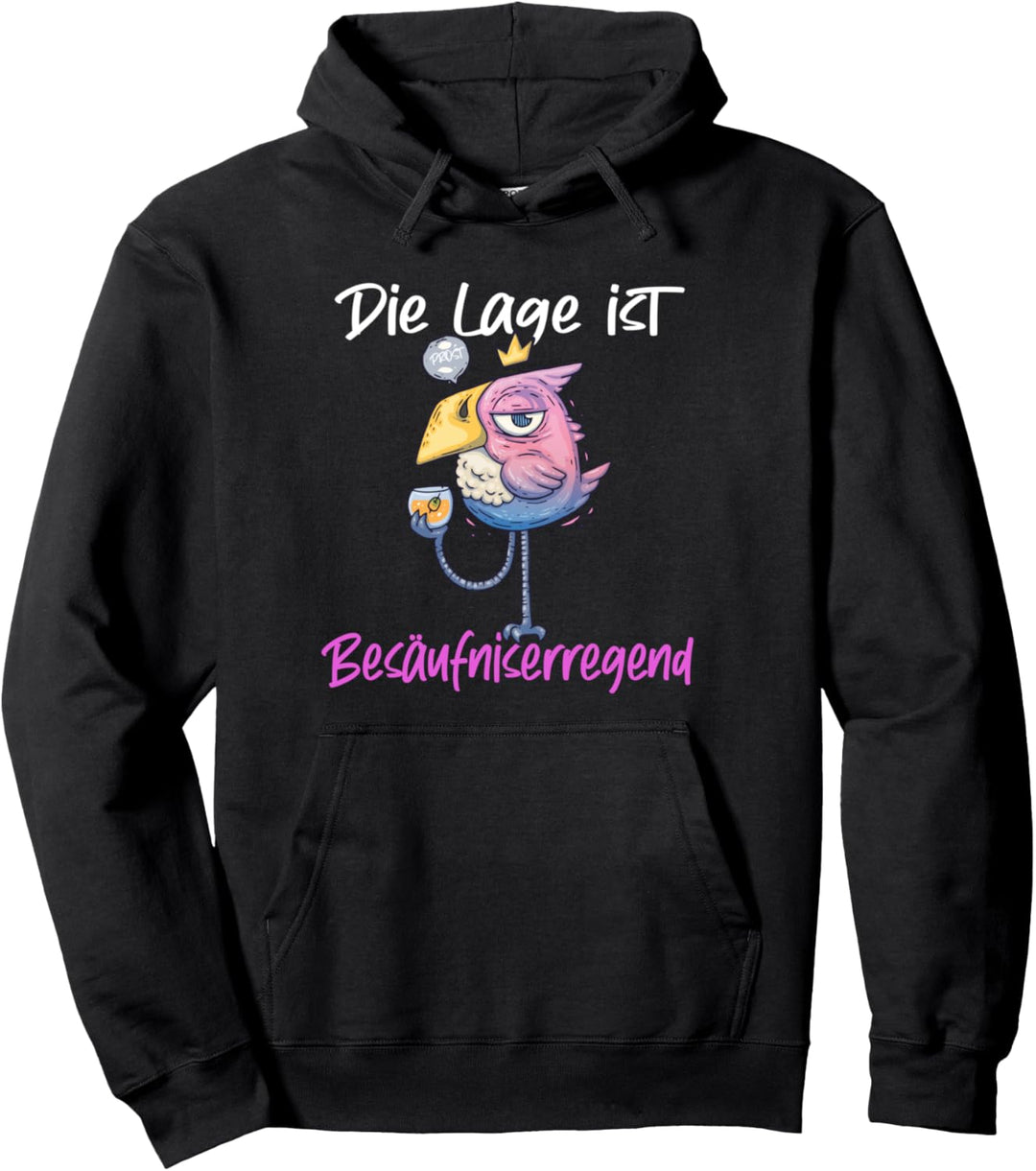 Die Lage ist besäufniserregend mit Flamingo, Frauen Party Pullover Hoodie