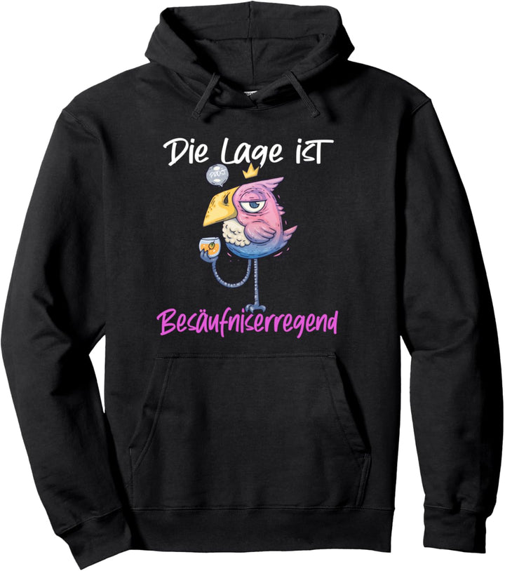 Die Lage ist besäufniserregend mit Flamingo, Frauen Party Pullover Hoodie