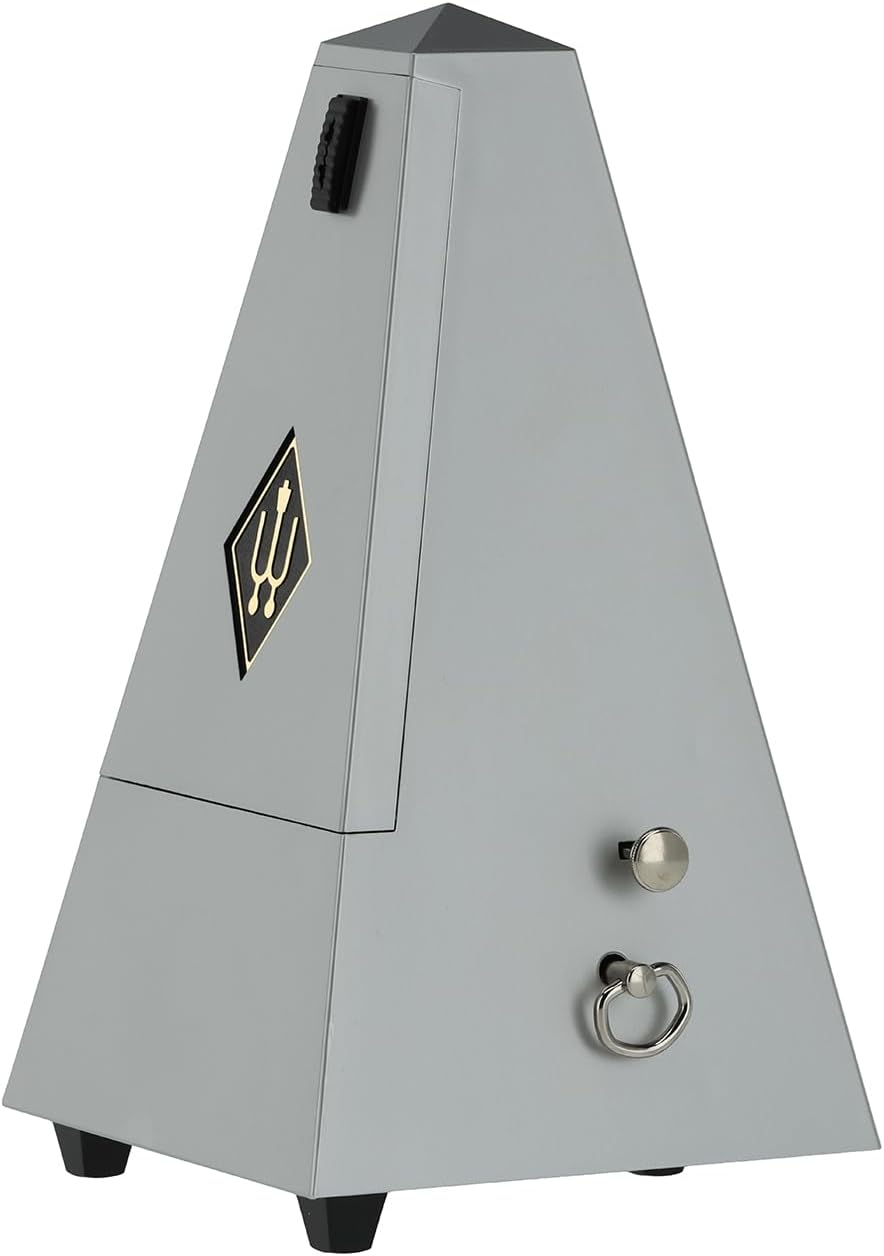 Wittner 903557 Taktell Pyramidenform Metronom Kunststoffgehäuse mit Glocke hellsilber-matt