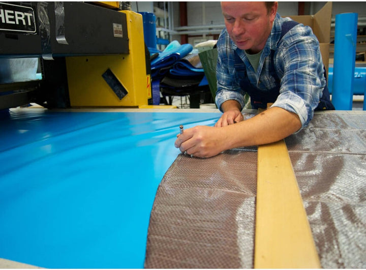 Premium Poolfolie für Rundpool, 420 cm x 120 cm, Stärke: 0,6 mm, blau, Keilbiese