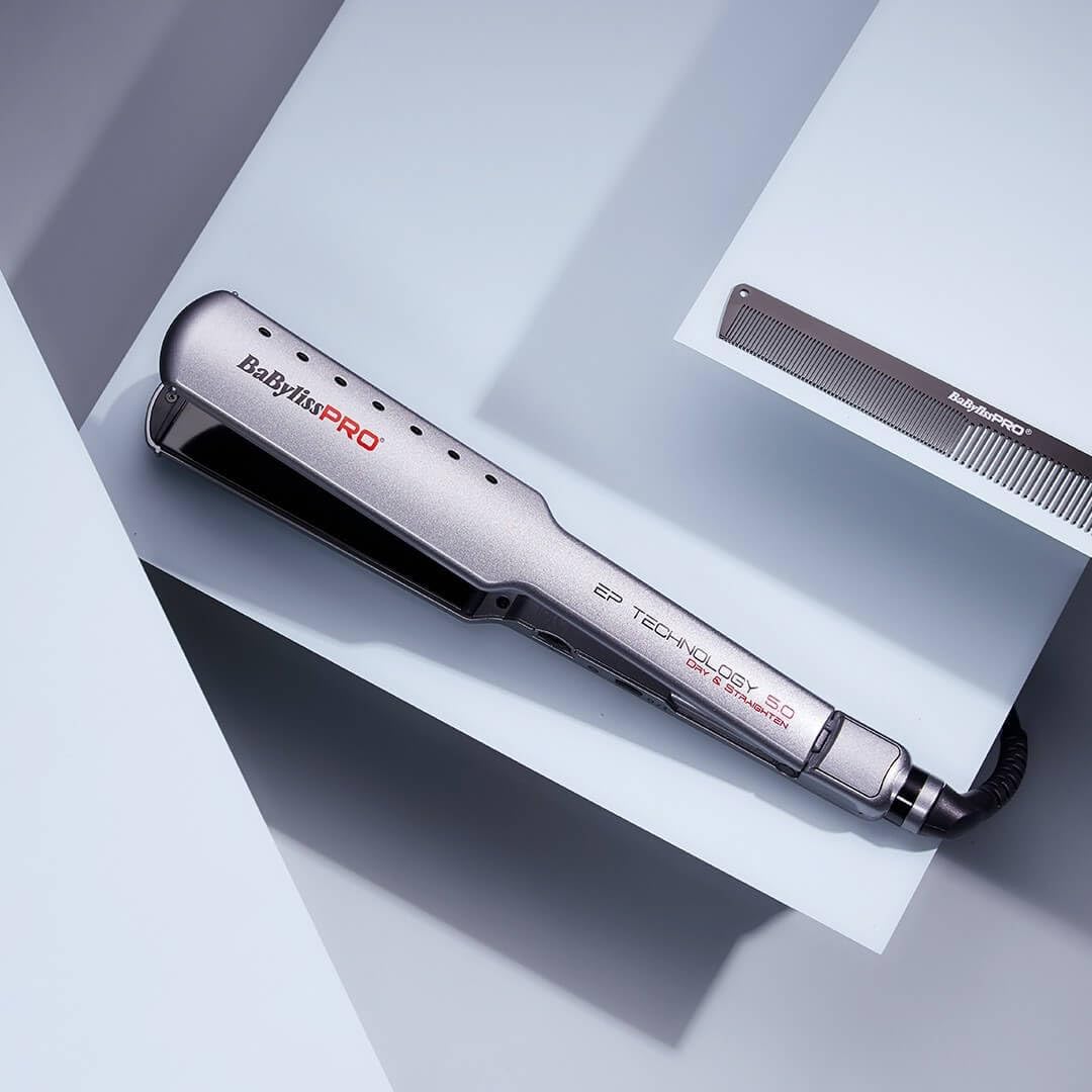 Babyliss Pro Straightener Haarglätter für trockenes Haar oder nasse Wet und Dry bab2073e, Grau, Schw