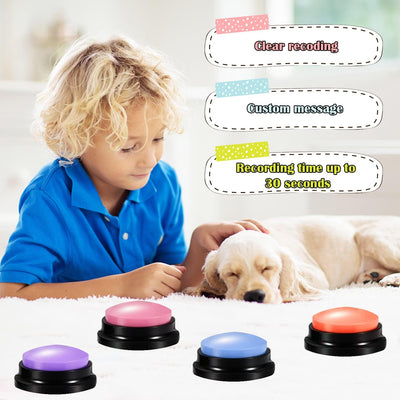 Buzzer Mit Sound Hundeklingel Hunde Buttons Zum Sprechen Recordable Answer Buzzers Katzenklingel 4 S