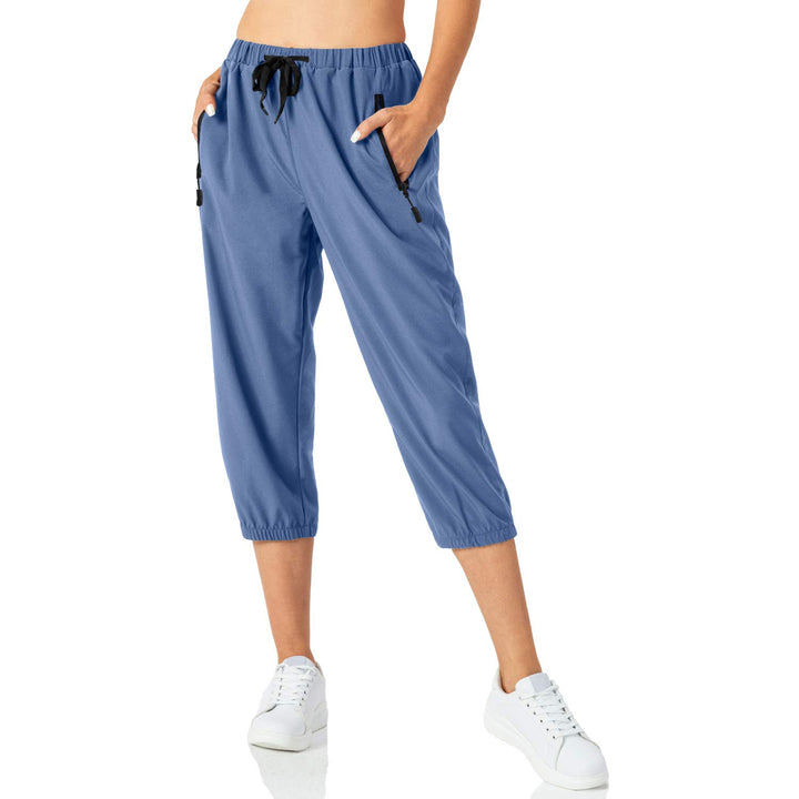 Butrends Damen Leichter Jogger Caprihose Casual Schnell trocknend Hose Workout 3/4 Workout Joggerhos