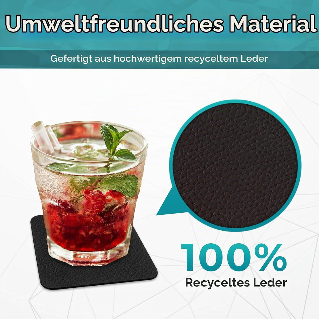 Platzsets und Untersetzer (2er Set) aus recyceltem Leder, Tisch-Sets, 2 Stück platzsets und 2 unders