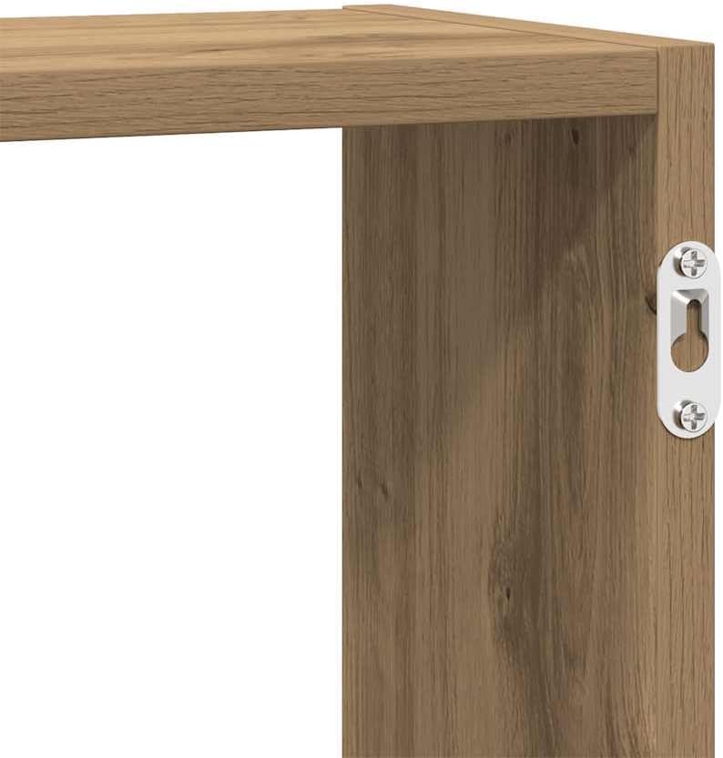 vidaXL Würfelregal 5 Fächer Artisan-Eiche Holzwerkstoff, Regal, Wandregal, Würfelregal Wandmontage,