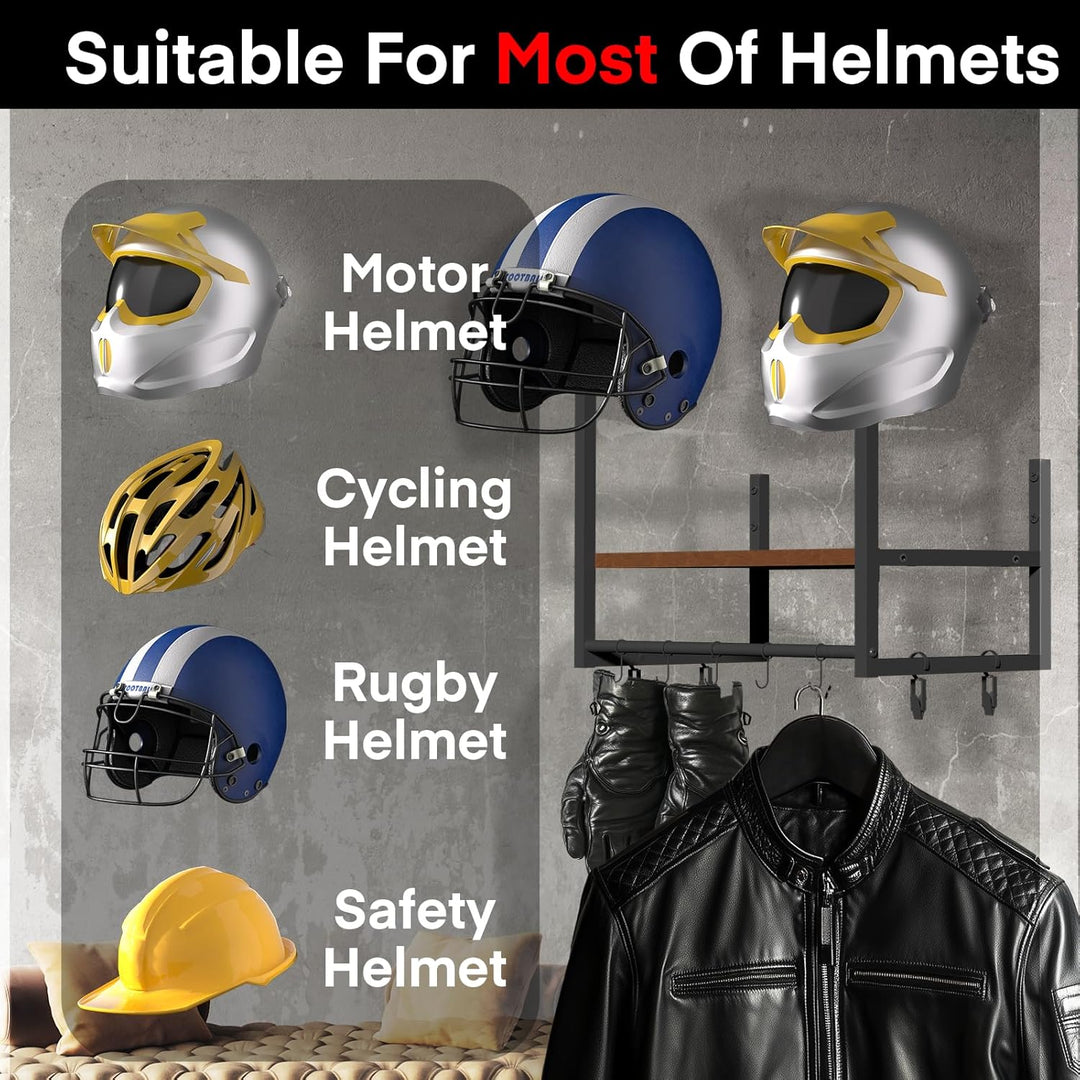 Helm Halterung-Motorradhelm Halterung Wand 2er Set, Motorradhalterung Plattenständer Display Organiz