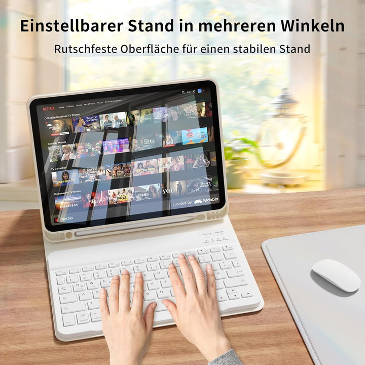 Hülle mit Tastatur für iPad Air 11 Zoll M4/M3/M2 (2026/2025/2024), iPad Air 5 4 2022/2020 10,9 Zoll,