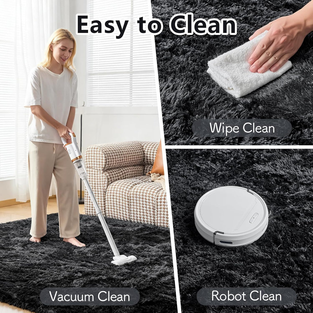 CHOSHOME Teppich Wohnzimmer Weich Shaggy Schlafzimmer Teppich Wohnzimmer Anti-Rutsch Unterseite Tepp