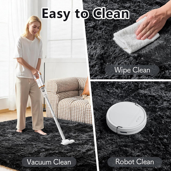 CHOSHOME Teppich Wohnzimmer Weich Shaggy Schlafzimmer Teppich Wohnzimmer Anti-Rutsch Unterseite Tepp