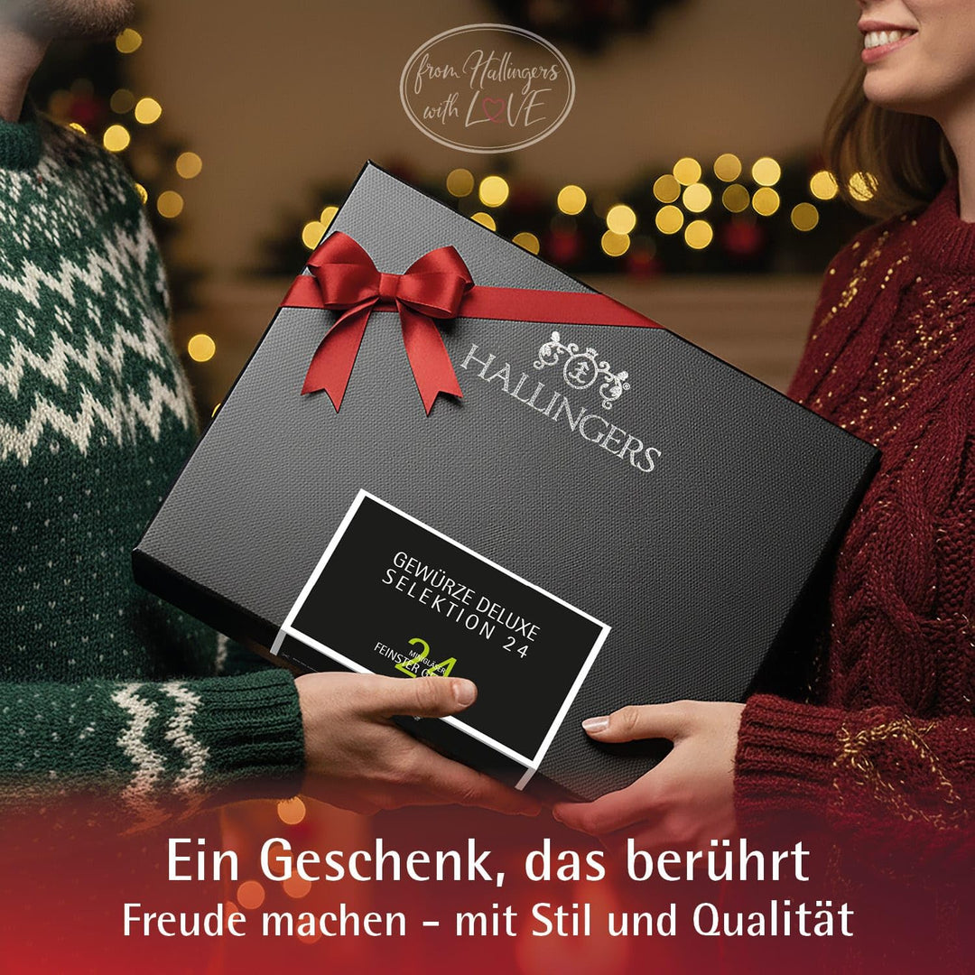 Hallingers Deluxe Selektion 24 - Gewürz Geschenkset handmade, 24 Gewürze aus aller Welt (Set) - Adve