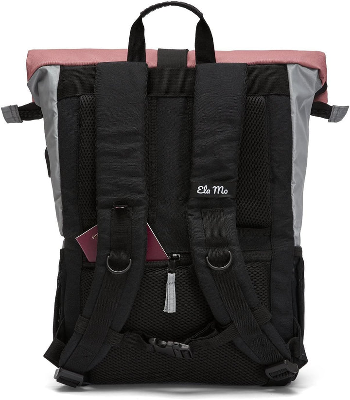 Ela Mo Rucksack Damen Schön, Komfortabel und Durchdacht 18 L (Night Edition - Peach), Night Edition