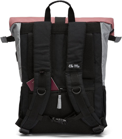 Ela Mo Rucksack Damen Schön, Komfortabel und Durchdacht 18 L (Night Edition - Peach), Night Edition