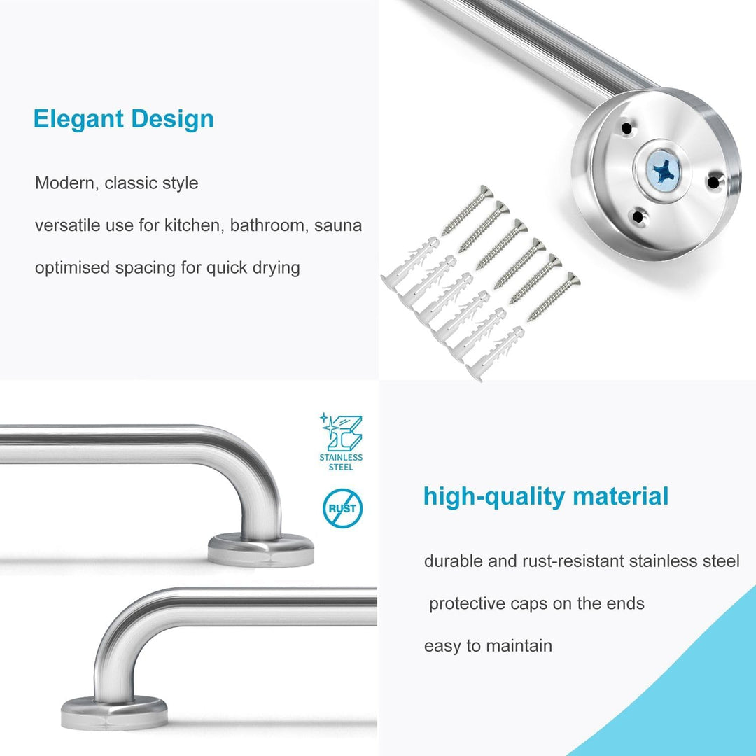 Handtuchhalter aus Edelstahl Hochglanzpoliert - Länge 100cm und 19mm Stangendurchmesser zum Bohren -