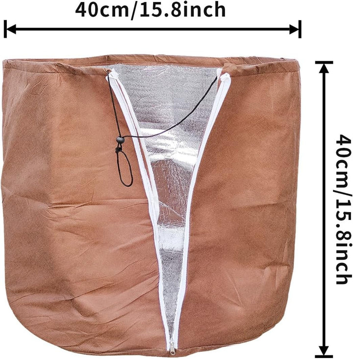 Tesmotor Thermo Topfschutz, Topfpflanzen Schutzbeutel für Pflanzen, Winter Topfschutz mit Zugband -