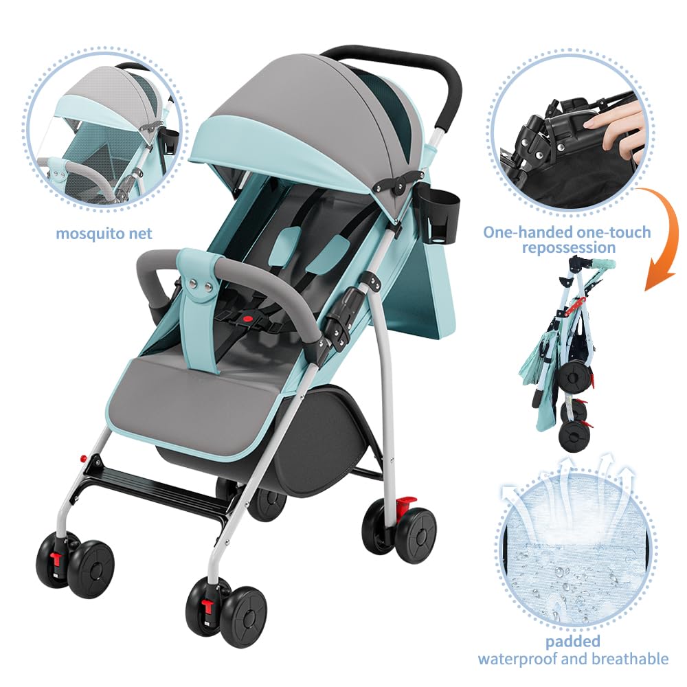 Buggy bis zu 10 kg von 6 Monaten bis 4 Jahren Schwenkbare 360° Räder Verstellbare Rückenlehne und Hö