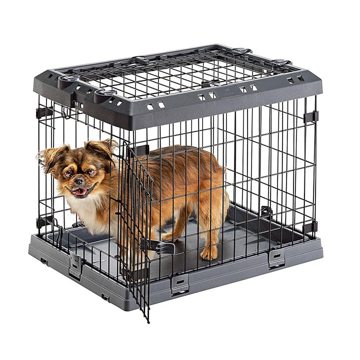 Ferplast Zusammenklappbarer Käfig für sehr kleine Hunde SUPERIOR 60 Metallzaun, mit Separator, Doppe