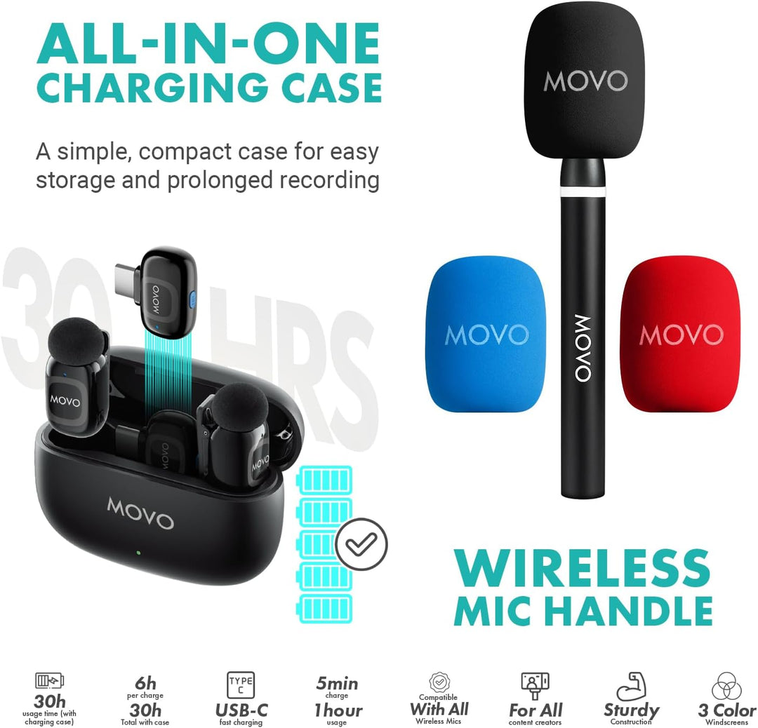 Movo iVlogger-PRO Vlogging-Kit für iPhone/Android – YouTube-Starter-Kit für Content Creator – Zubehö