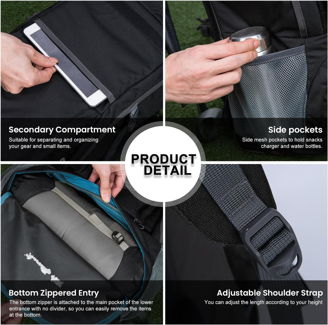 MOUNTAINTOP 40L Wanderrucksack Herren Damen Trekkingrucksack Backpacker Reiserucksack Outdoor Campin