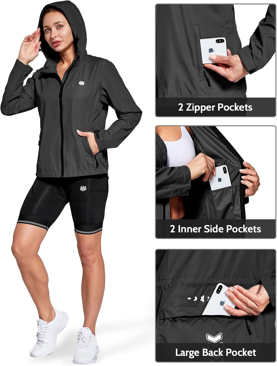 FitsT4 Damen Fahrradjacke Radfahren Laufen Jacken Leichtgewicht Wasserdicht Windbreaker Wanderjacke