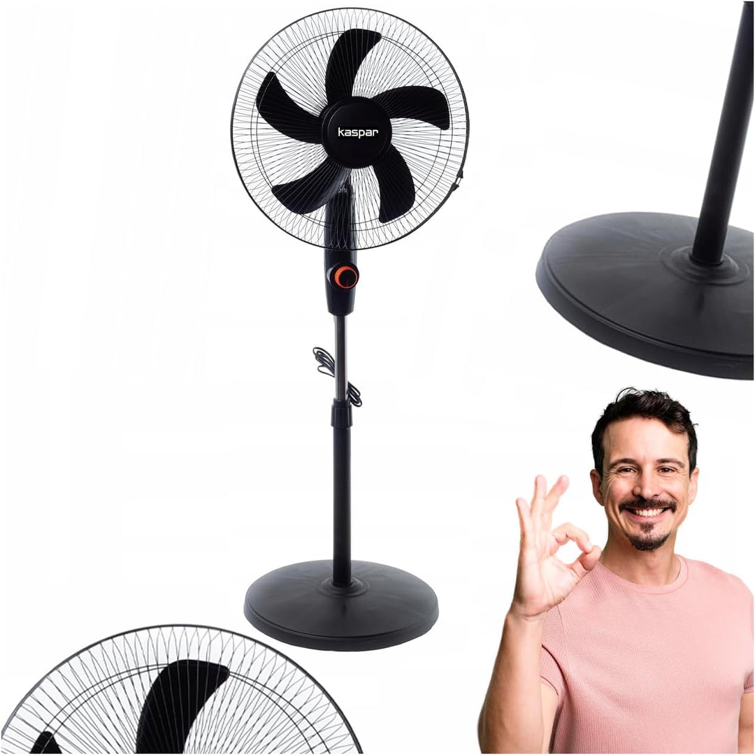 Kaspar Ventilator Standventilator mit 3 Windgeschwindigkeiten Oszillationsfunktion Schwenkfunktion 4