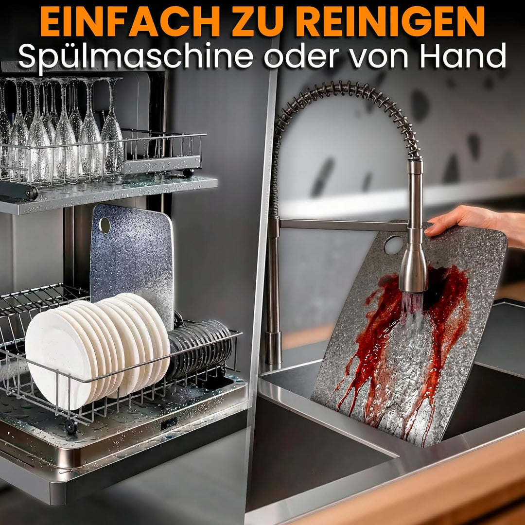 Titan Schneidebrett 100% Reintitan 40x30cm – Schneidebrett Titan Doppelseitig &amp; Antibakteriell – Tit